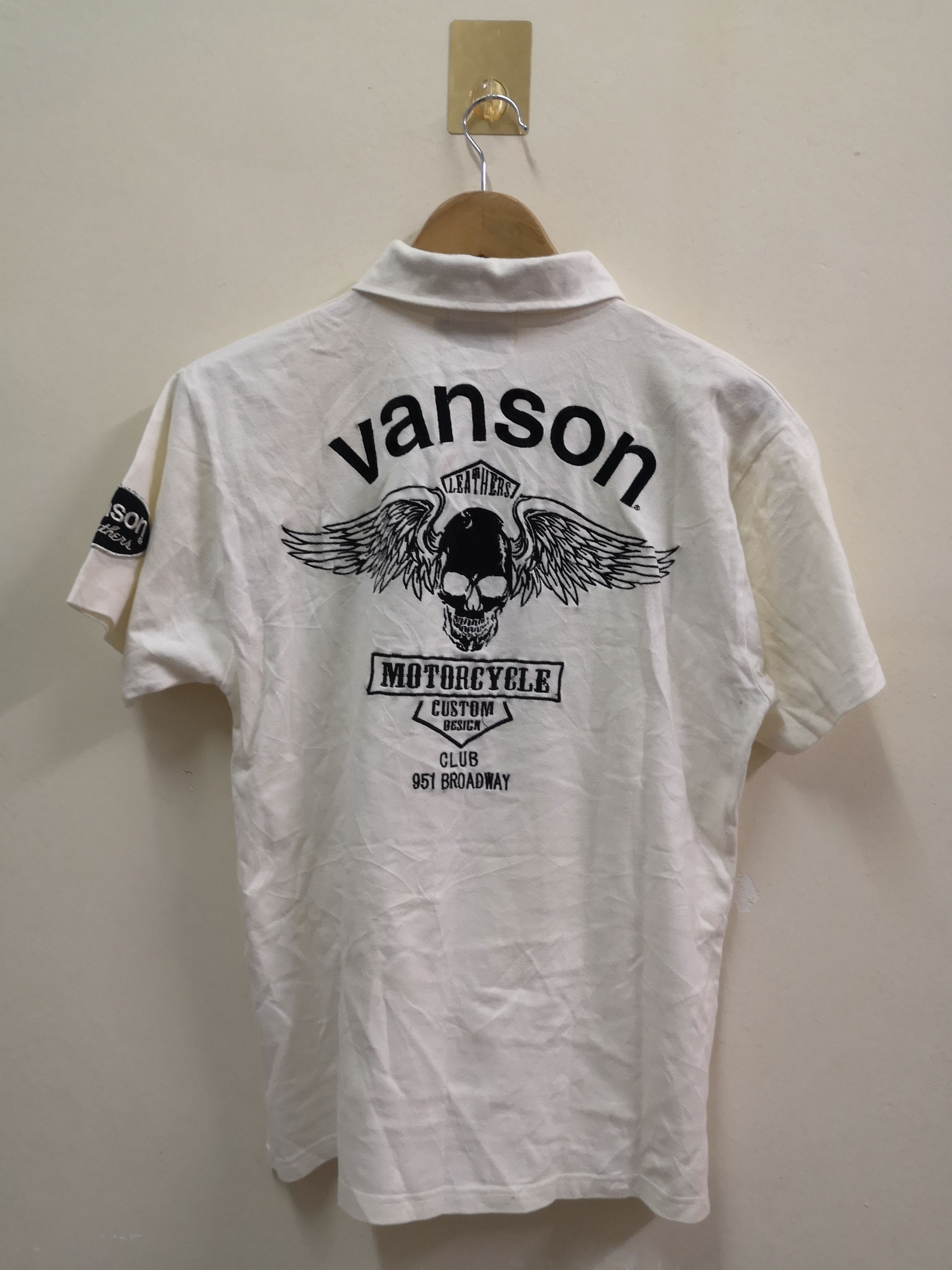 トップス Vanson skull tiger embroidery polo shirt Vanson Leathers Vanson Leather Embroidered Skull Logo Polo