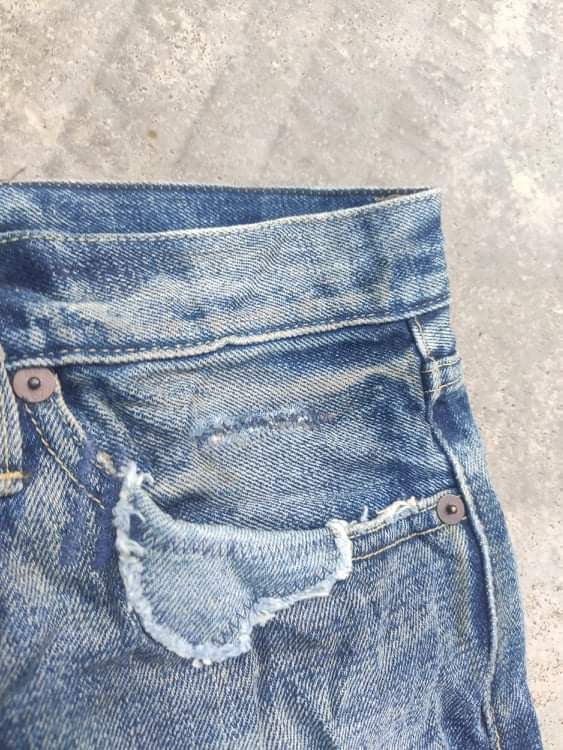 RLX Ralph Lauren RL jeans three quarter distressed denim patchwork design Size US 31 - 4 Thumbnail