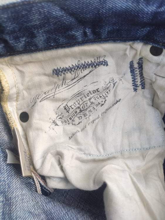 RLX Ralph Lauren RL jeans three quarter distressed denim patchwork design Size US 31 - 11 Thumbnail
