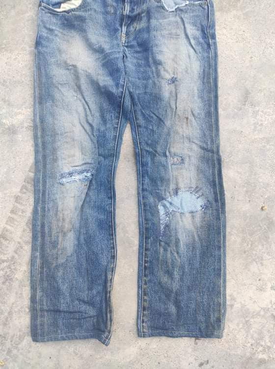 RLX Ralph Lauren RL jeans three quarter distressed denim patchwork design Size US 31 - 3 Thumbnail