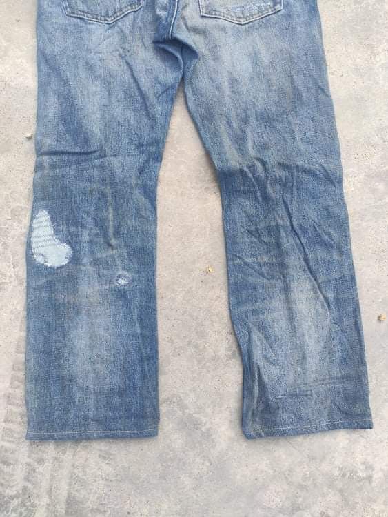 RLX Ralph Lauren RL jeans three quarter distressed denim patchwork design Size US 31 - 14 Thumbnail