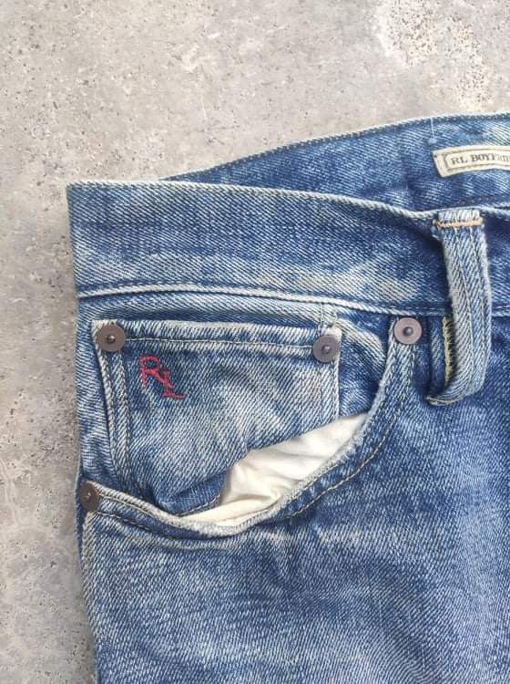 RLX Ralph Lauren RL jeans three quarter distressed denim patchwork design Size US 31 - 7 Thumbnail