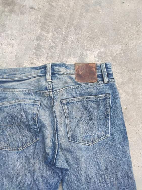 RLX Ralph Lauren RL jeans three quarter distressed denim patchwork design Size US 31 - 13 Thumbnail