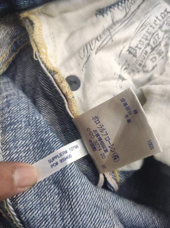 RLX Ralph Lauren RL jeans three quarter distressed denim patchwork design Size US 31 - 9 Thumbnail
