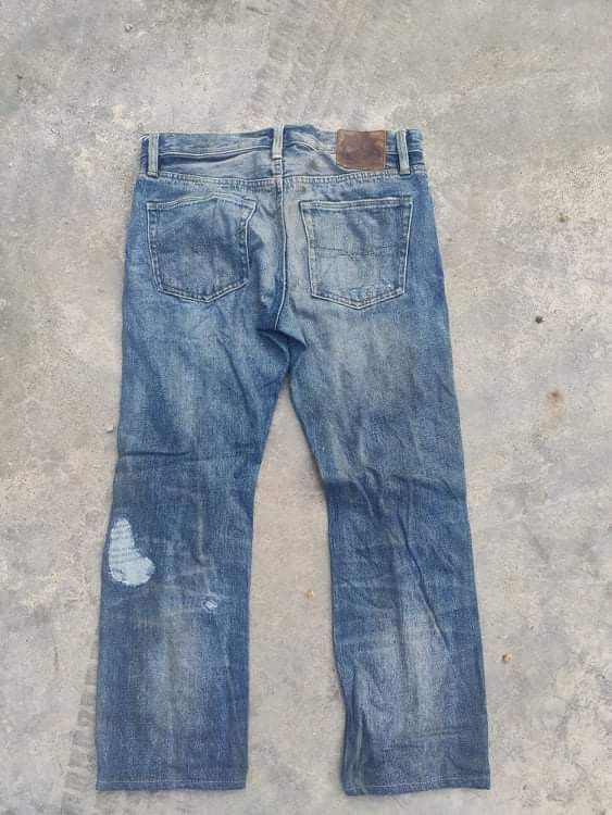 RLX Ralph Lauren RL jeans three quarter distressed denim patchwork design Size US 31 - 15 Thumbnail