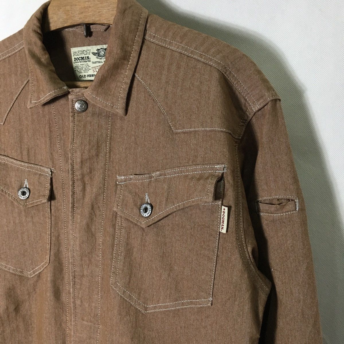 Japanese Brand Dogman Herringbone Workwear Jacket Size US L / EU 52-54 / 3 - 3 Thumbnail