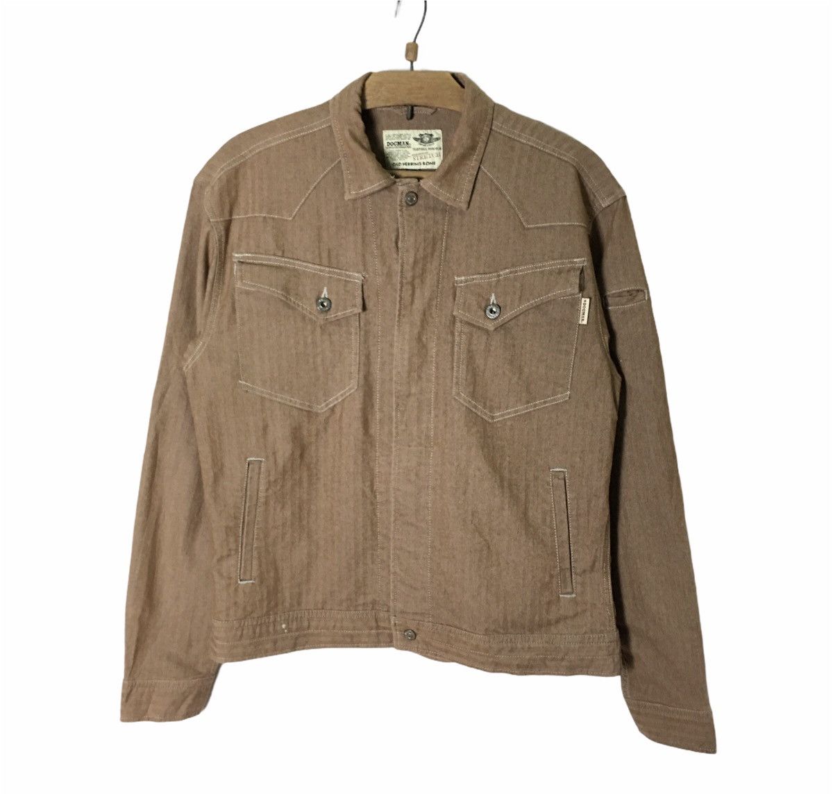 Japanese Brand Dogman Herringbone Workwear Jacket Size US L / EU 52-54 / 3 - 1 Thumbnail