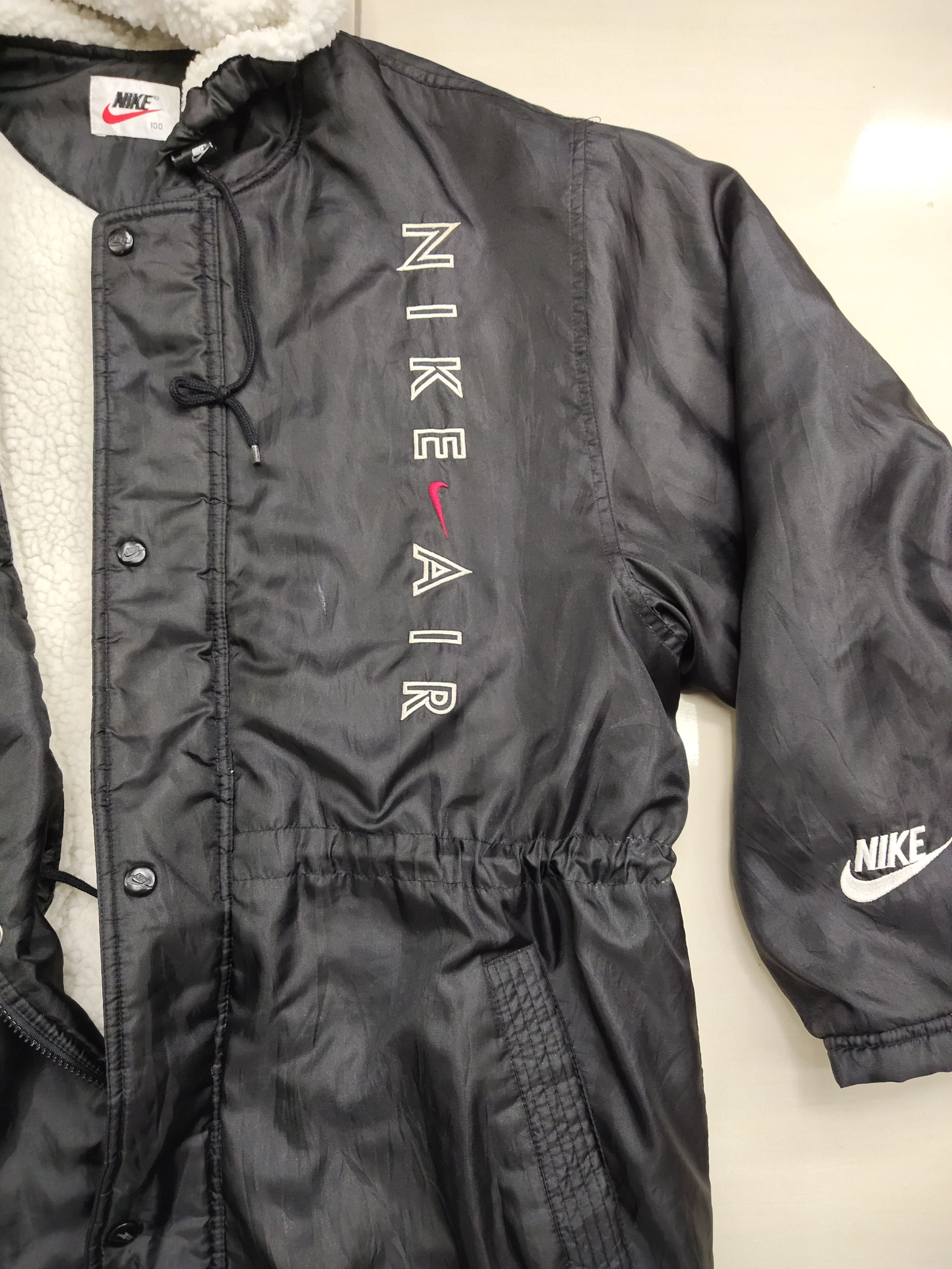 Nike × Vintage Vintage 90's Nike Big Logo Long Jacket / Parka Size US L / EU 52-54 / 3 - 5 Thumbnail