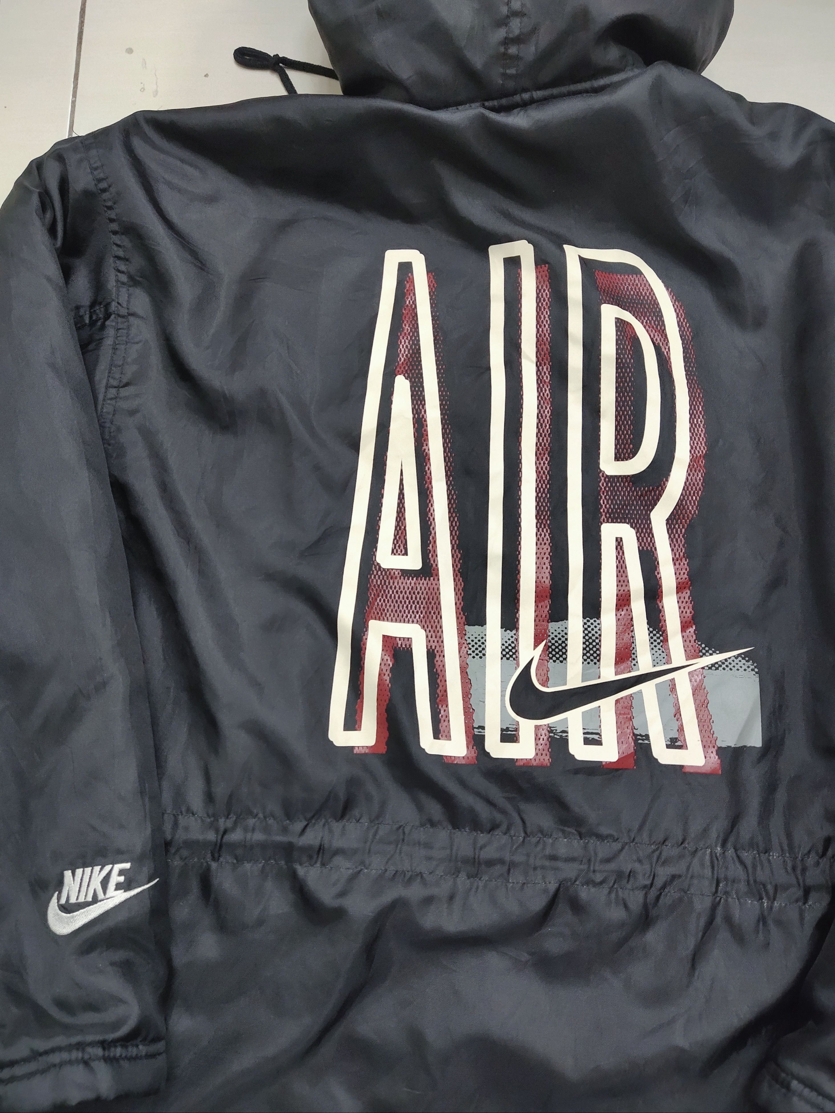 Nike × Vintage Vintage 90's Nike Big Logo Long Jacket / Parka Size US L / EU 52-54 / 3 - 7 Thumbnail