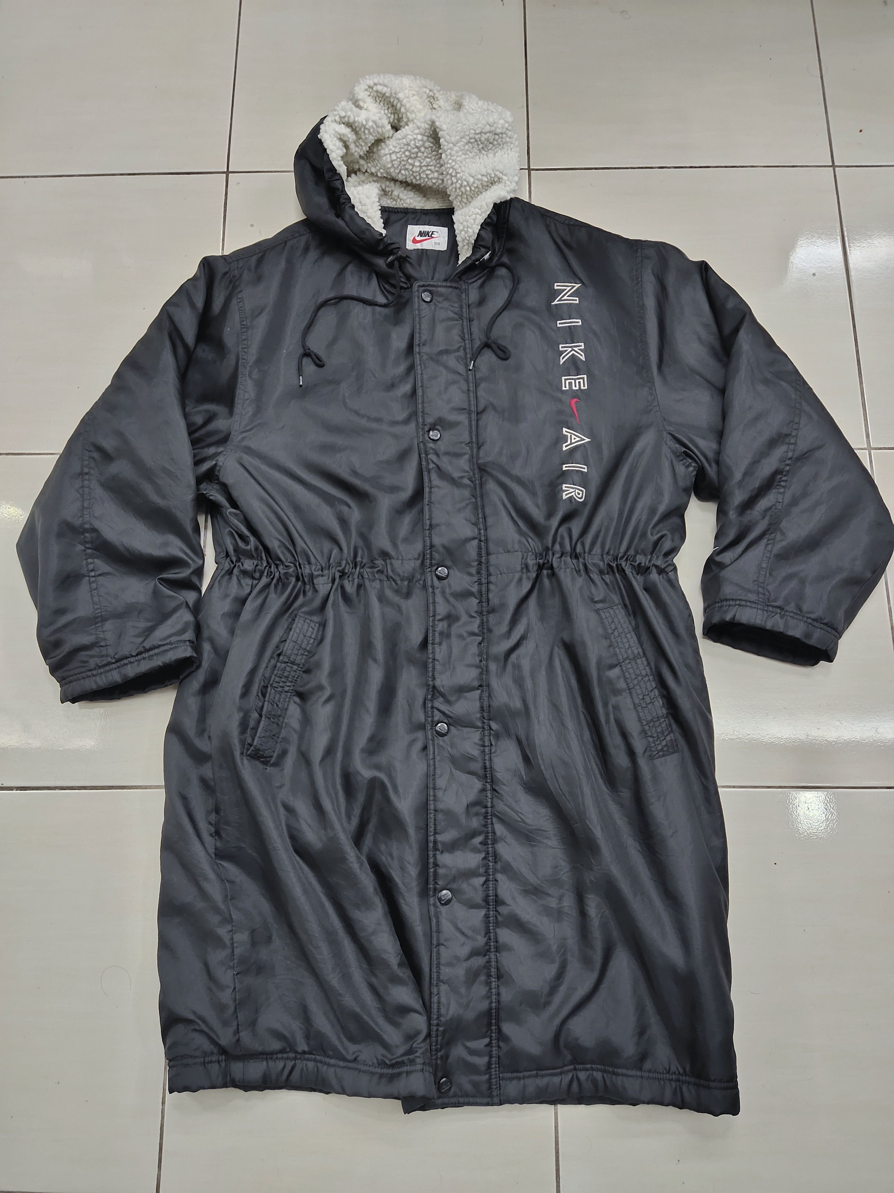 Nike × Vintage Vintage 90's Nike Big Logo Long Jacket / Parka Size US L / EU 52-54 / 3 - 3 Thumbnail