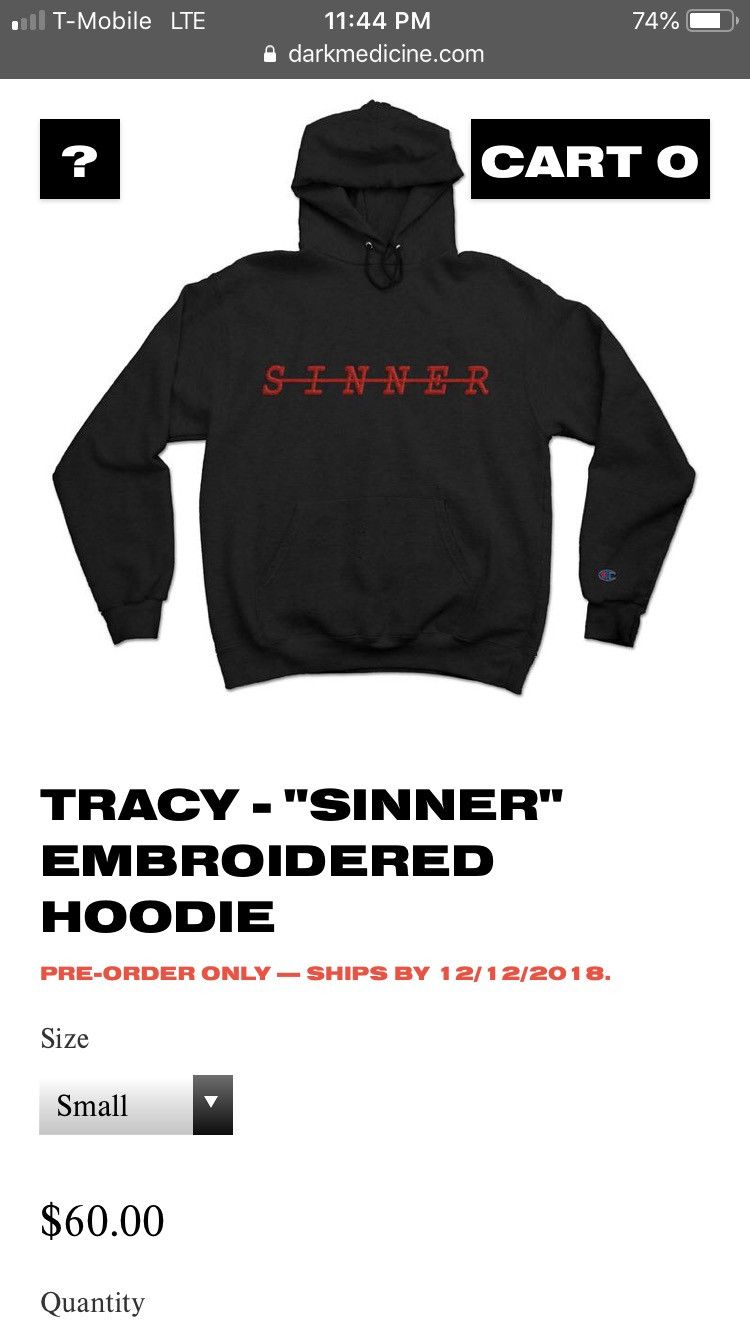 Tracy sinner hoodie top