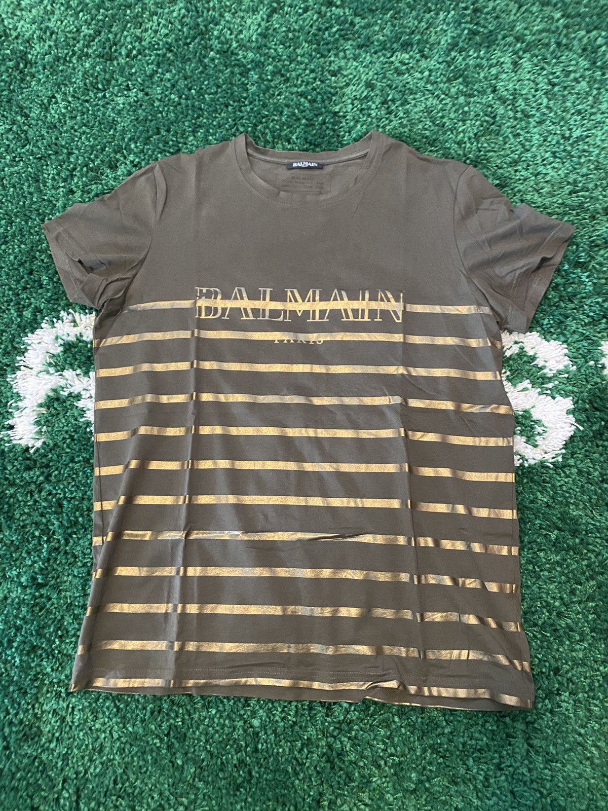 Balmain Balmain Logo Tee with French Stripes XL Size US XL / EU 56 / 4 - 1 Thumbnail