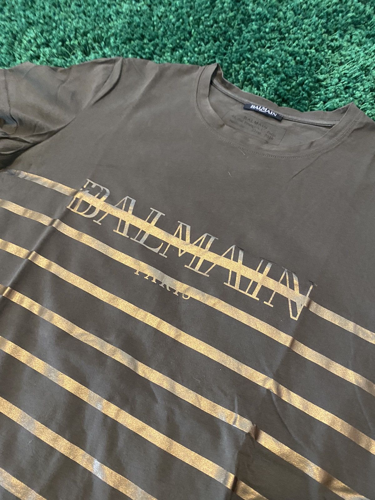 Balmain Balmain Logo Tee with French Stripes XL Size US XL / EU 56 / 4 - 2 Thumbnail