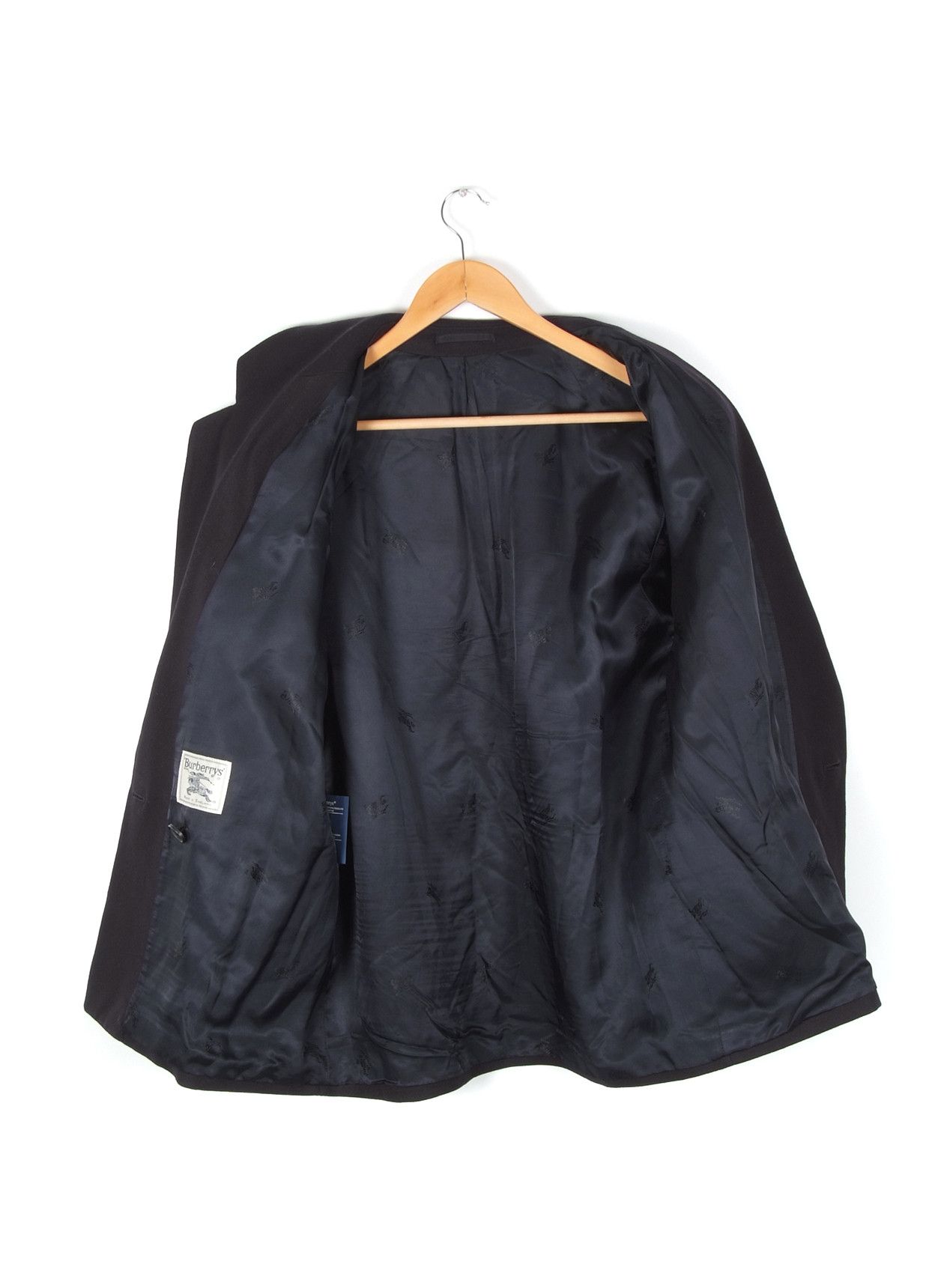 Burberry Vintage Burberrys Doublebreasted Navy Blue Wool Jacket Size 36R - 4 Thumbnail
