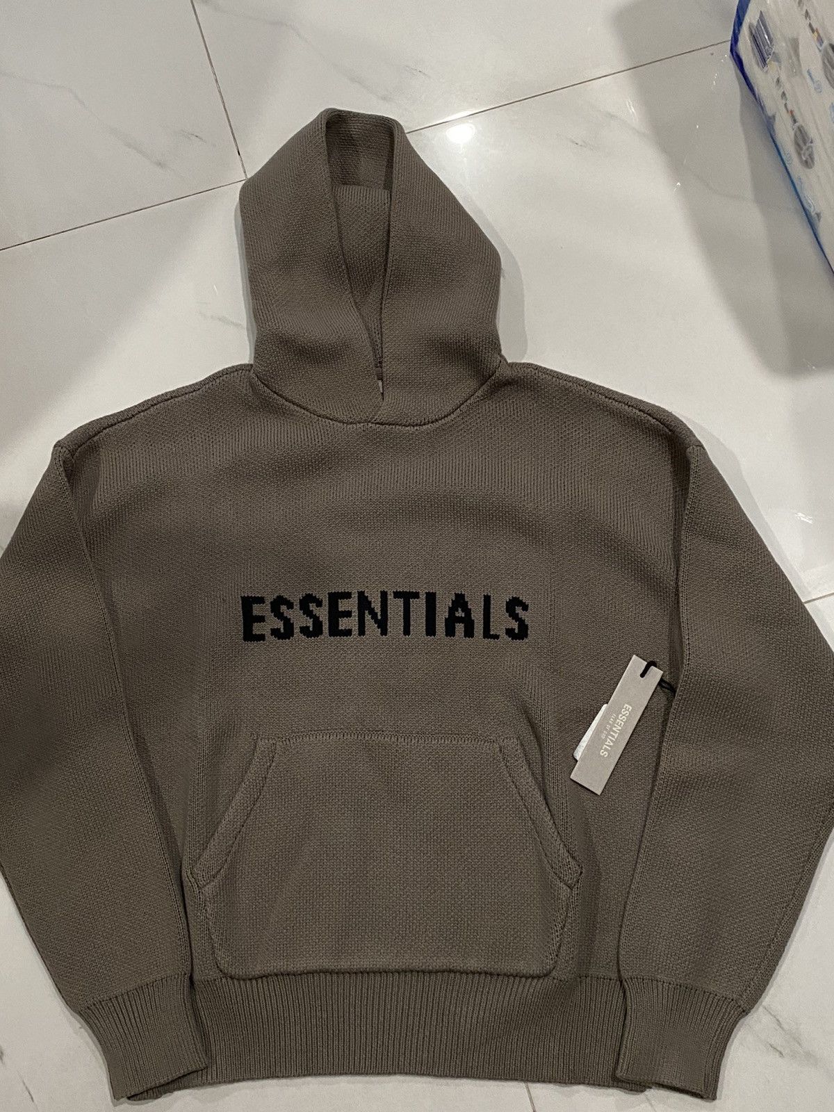 FEAR OF GOD ESSENTIALS Knit Hoodie Taupe