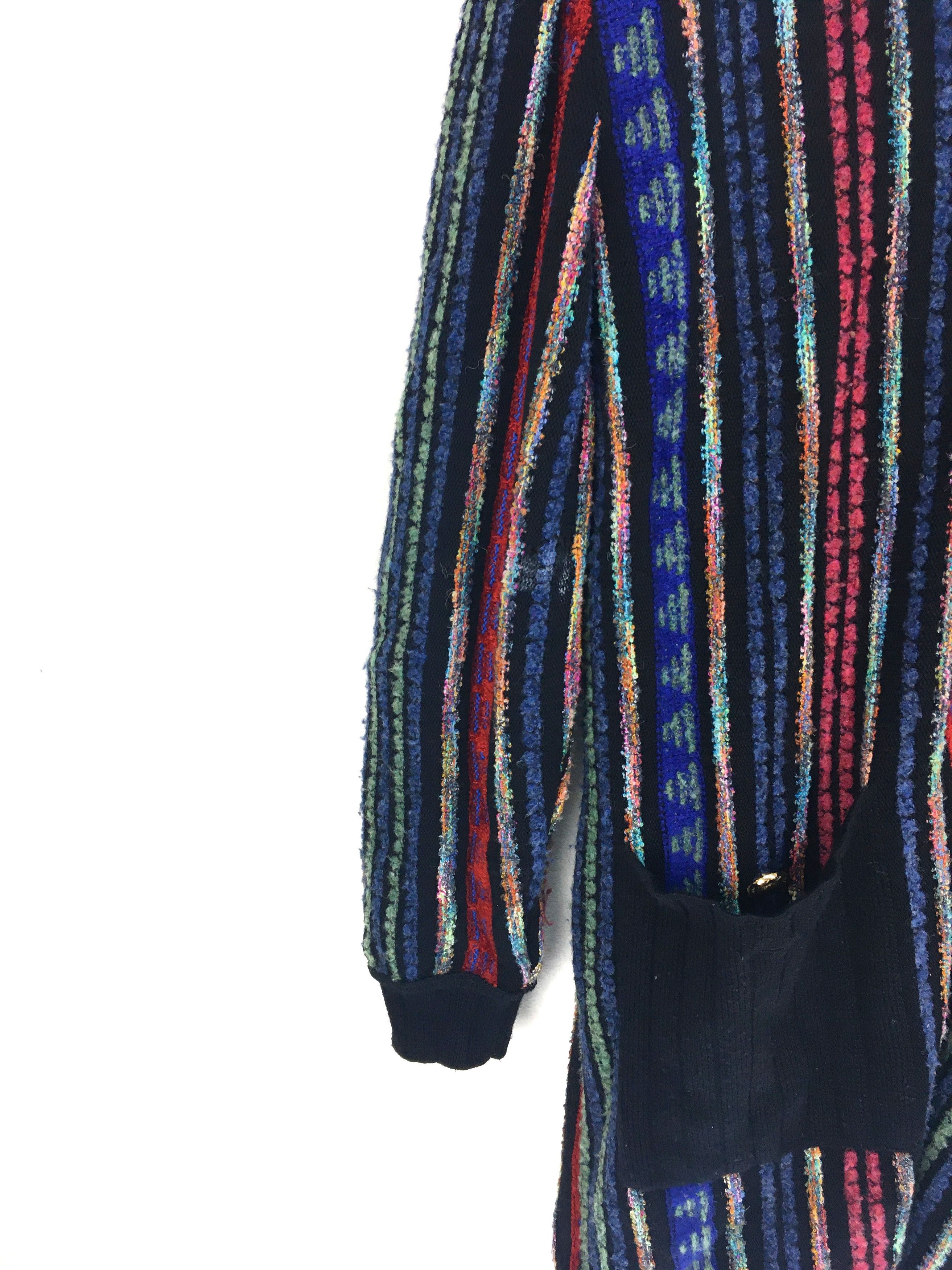 Anglo-Italian LUCIA DAL MASO Leopard Striped Wool Knit Jacket Size US L / EU 52-54 / 3 - 5 Thumbnail