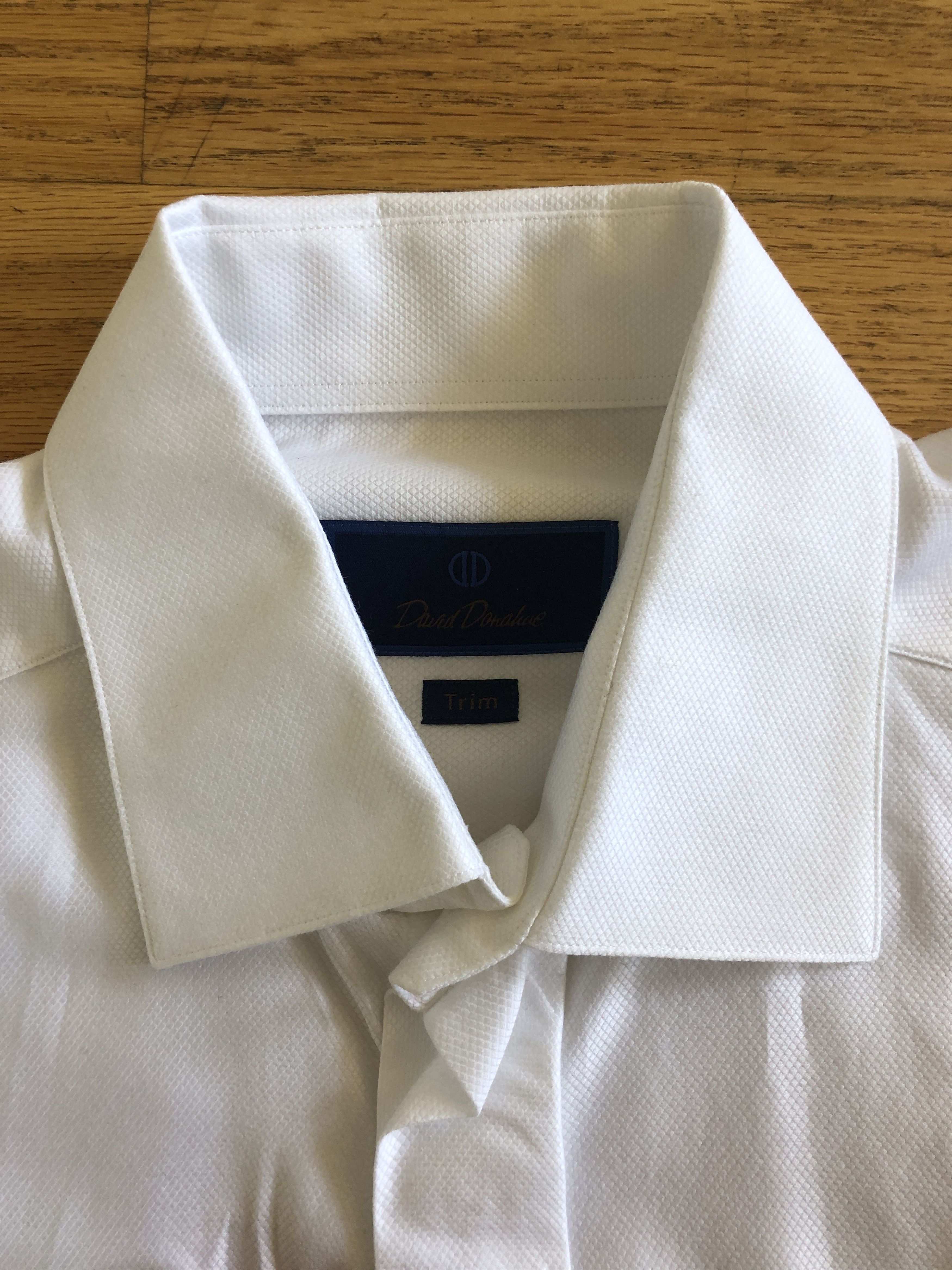 David Donahue David Donahue 15 1/2 34/35 White Tuxedo Shirt French ...