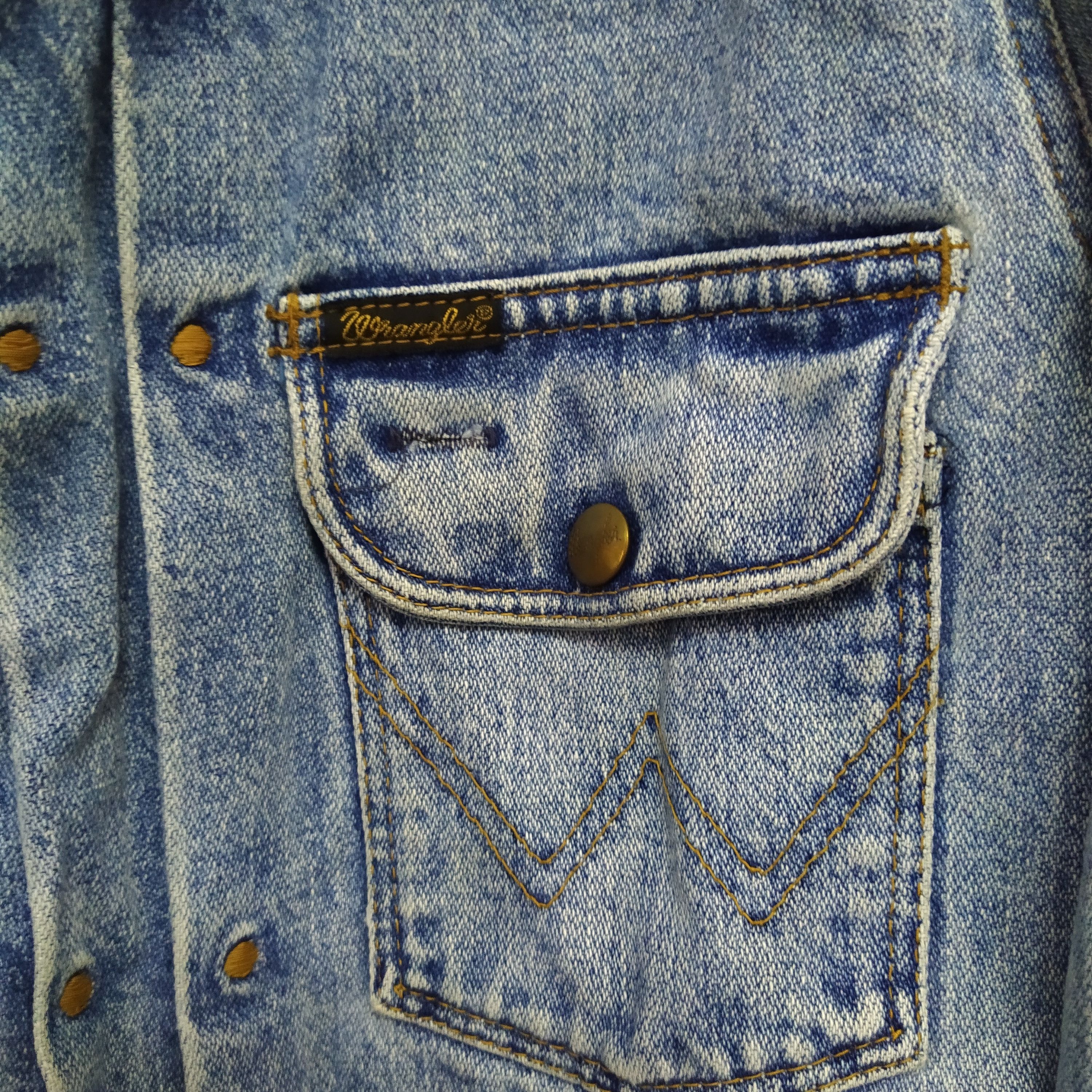 Vintage VTG WRANGLER DOUBLE POCKET DENIM JACKET (B975) Size US M / EU 48-50 / 2 - 2 Thumbnail