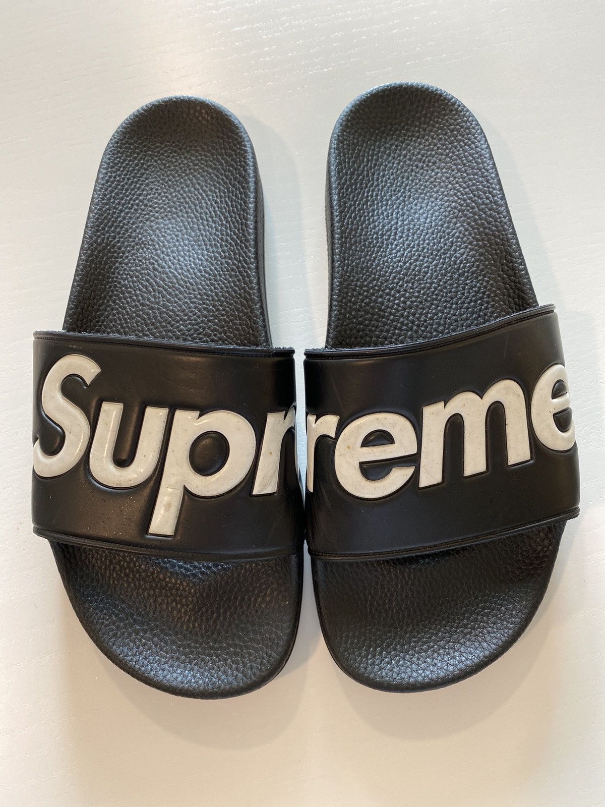 Supreme Slides Sandals Slippers Flip Flop Black Size 9 Brand New SS14  Authentic