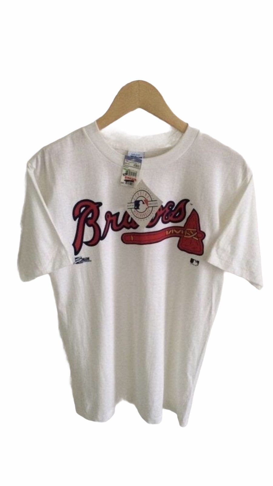 MLB NOS Atlanta Braves Baseball T Shirt Rare Size US M / EU 48-50 / 2 - 1 Thumbnail