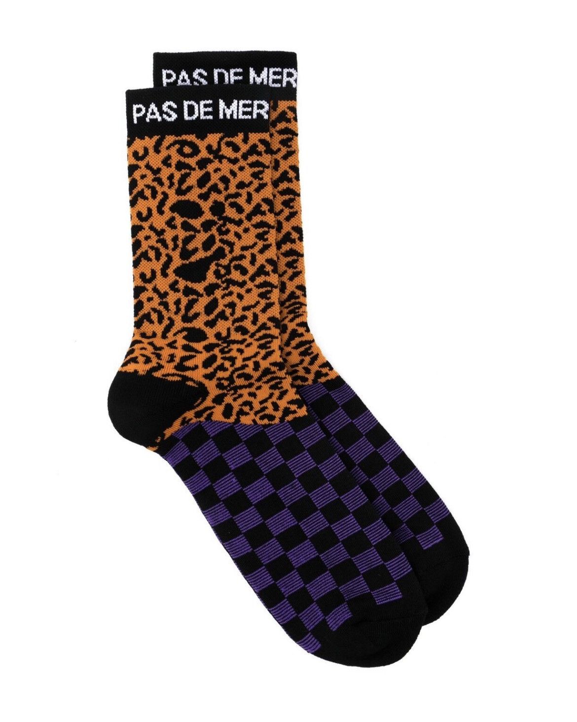 Designer × Pas De Faux PAS DE MER Deadstock Agua Santa Dual Pattern Sock Purp/Orang Size ONE SIZE - 1 Thumbnail