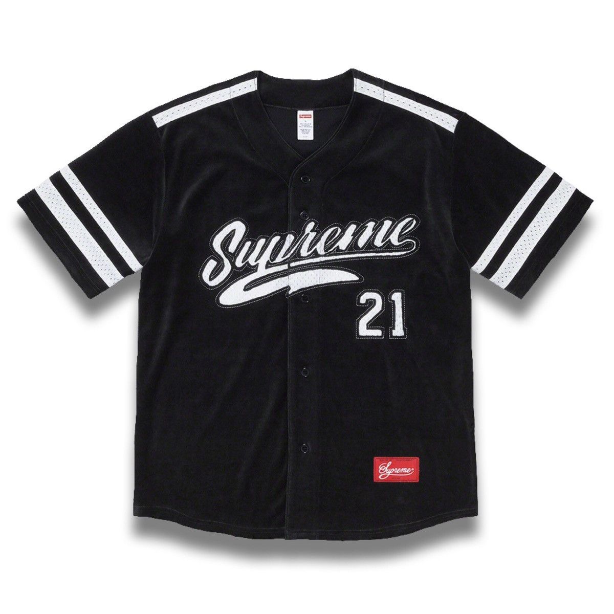 Supreme Velour Baseball Jersey | Grailed