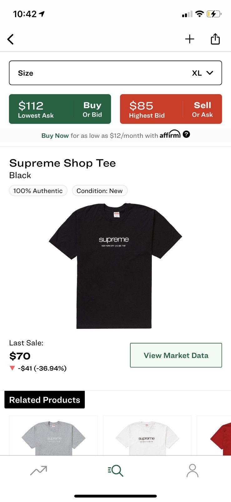 Supreme Supreme Shop Tee Black XL *RARE STEAL* Size US XL / EU 56 / 4 - 1 Thumbnail