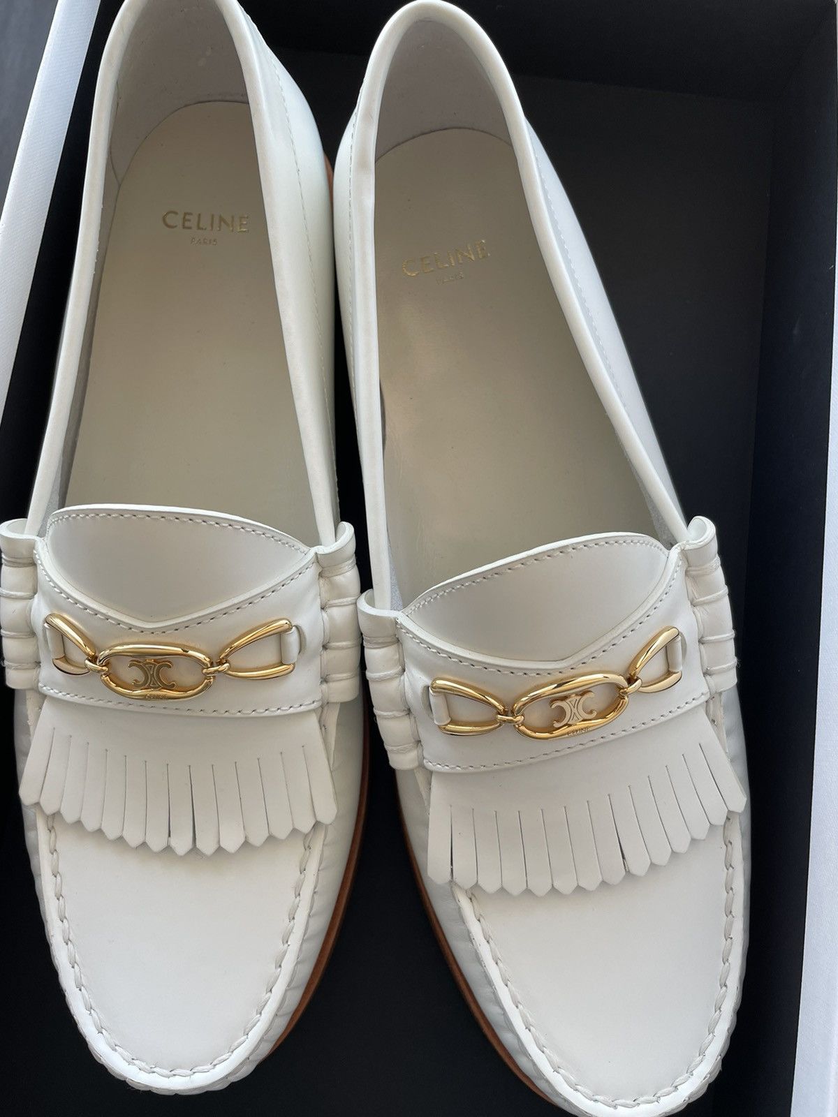 Celine × Hedi Slimane Celine Hedi Slimane Triomphe Leather Logo Loafer Shoes Size US 7 / EU 40 - 7 Thumbnail