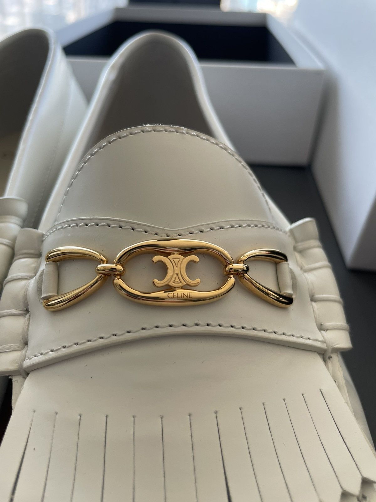 Celine × Hedi Slimane Celine Hedi Slimane Triomphe Leather Logo Loafer Shoes Size US 7 / EU 40 - 5 Thumbnail