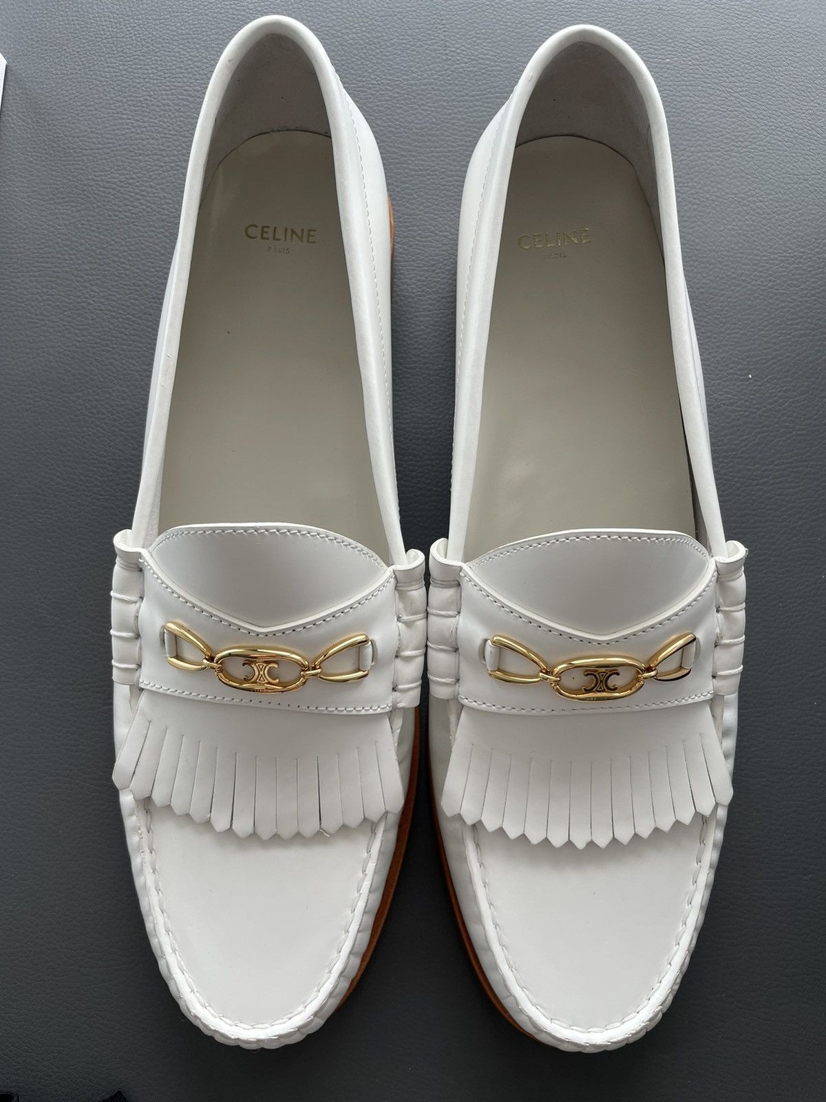 Celine × Hedi Slimane Celine Hedi Slimane Triomphe Leather Logo Loafer Shoes Size US 7 / EU 40 - 18 Thumbnail