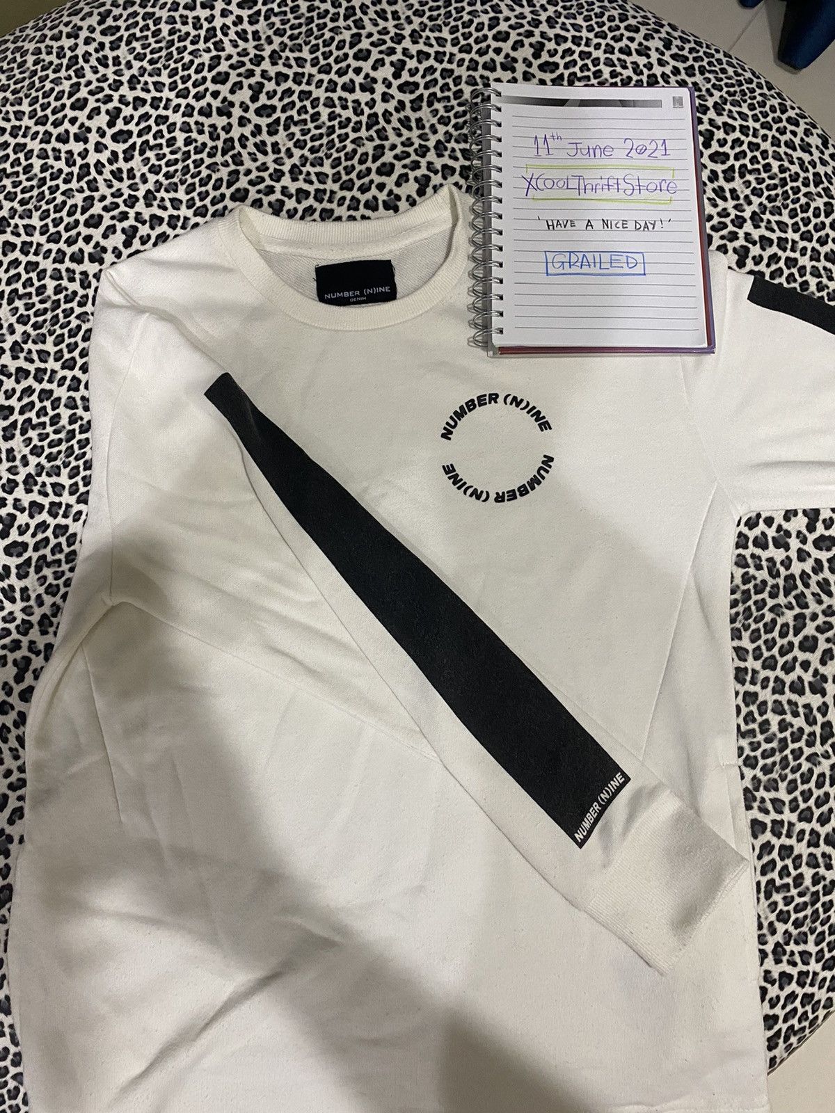 Japanese Brand Number (N)ine Armed Printed Crewneck Size US S / EU 44-46 / 1 - 8 Thumbnail