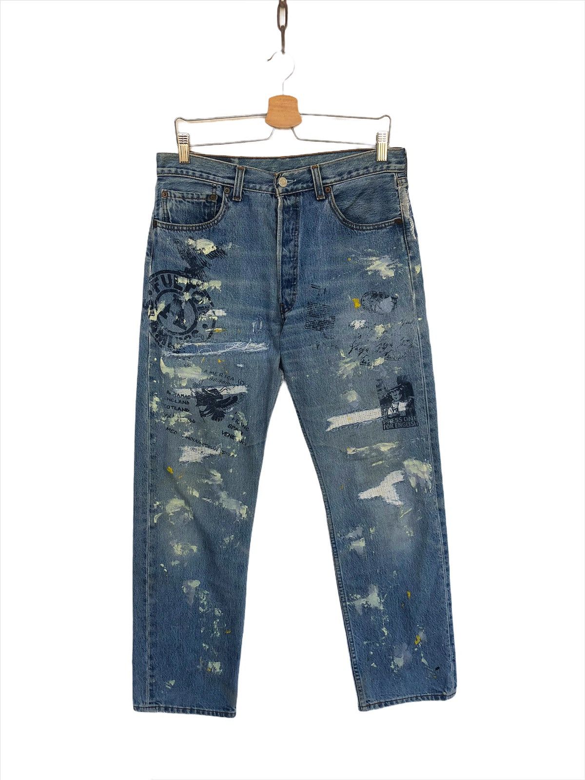 Levi's Made & Crafted Vintage Levi's 501 Anarchy Painter Distressed Denim Jeans Size US 32 / EU 48 - 1 Thumbnail