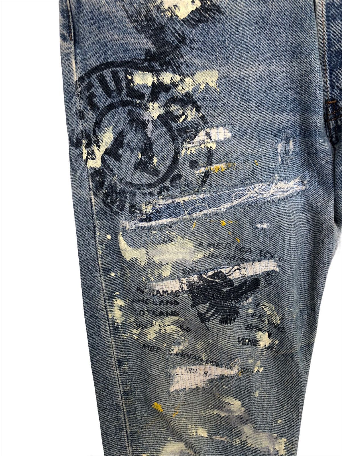Levi's Made & Crafted Vintage Levi's 501 Anarchy Painter Distressed Denim Jeans Size US 32 / EU 48 - 5 Thumbnail