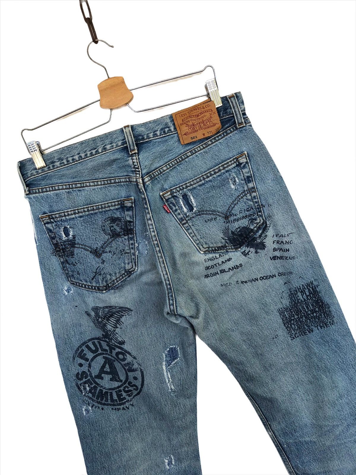 Levi's Made & Crafted Vintage Levi's 501 Anarchy Painter Distressed Denim Jeans Size US 32 / EU 48 - 8 Thumbnail