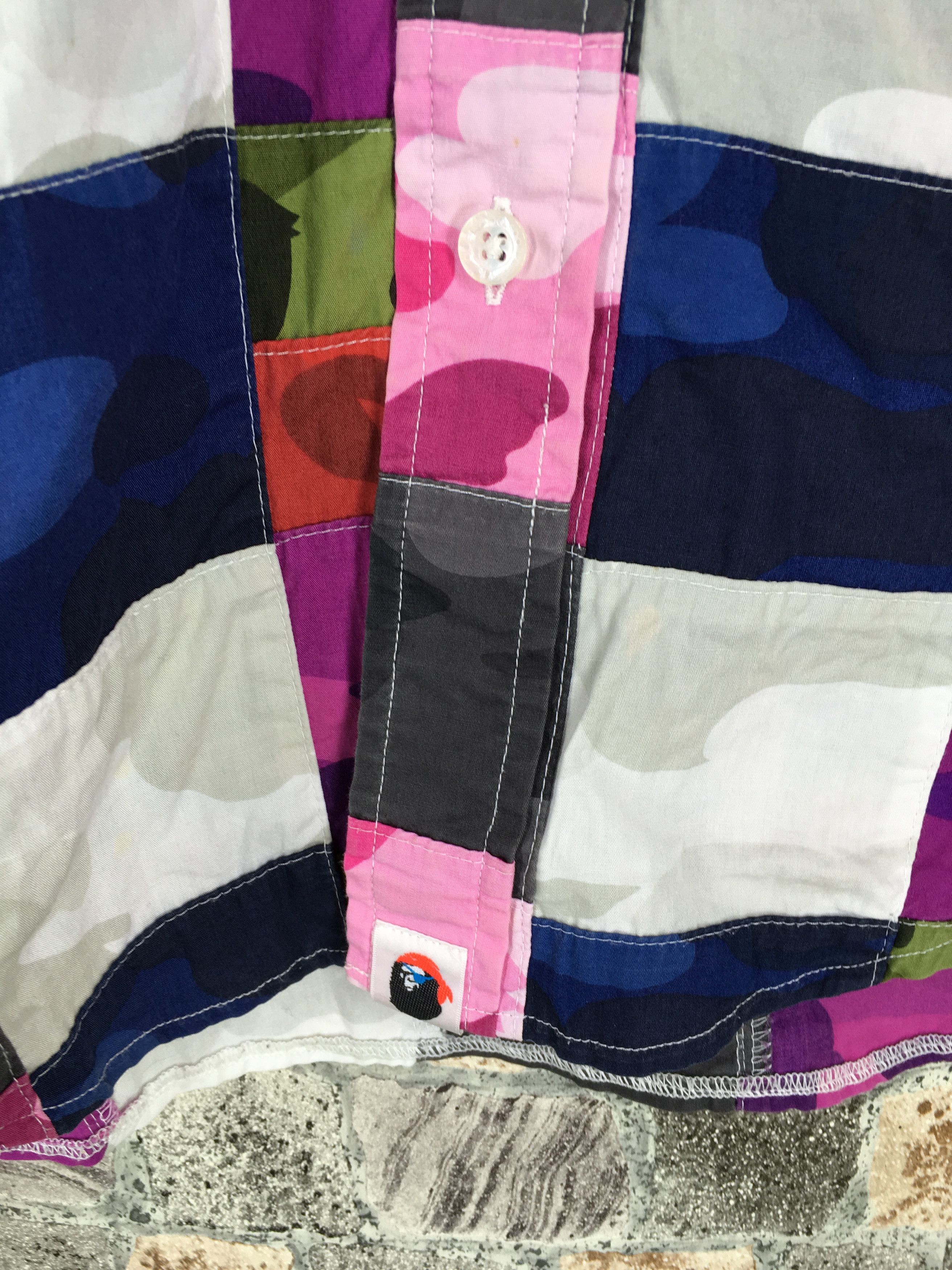 Bape A Bathing Ape Patchwork Colourful BAPE Oxfords Shirt Small Size US S / EU 44-46 / 1 - 3 Thumbnail