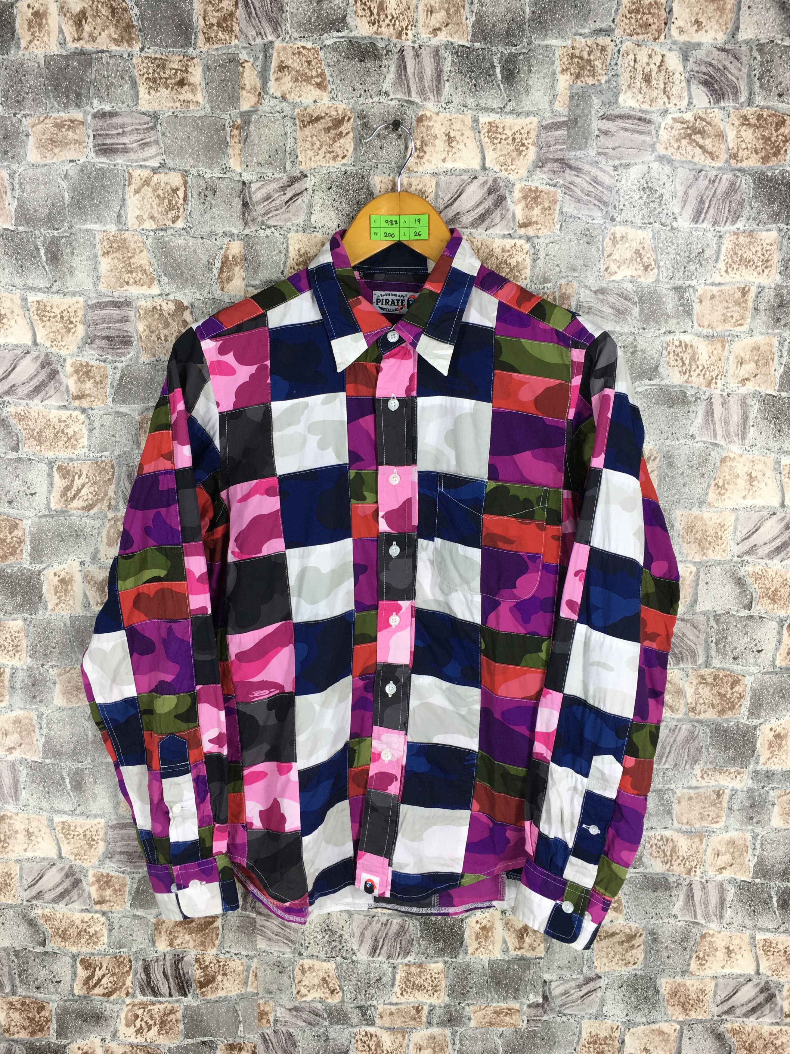 Bape A Bathing Ape Patchwork Colourful BAPE Oxfords Shirt Small Size US S / EU 44-46 / 1 - 1 Thumbnail