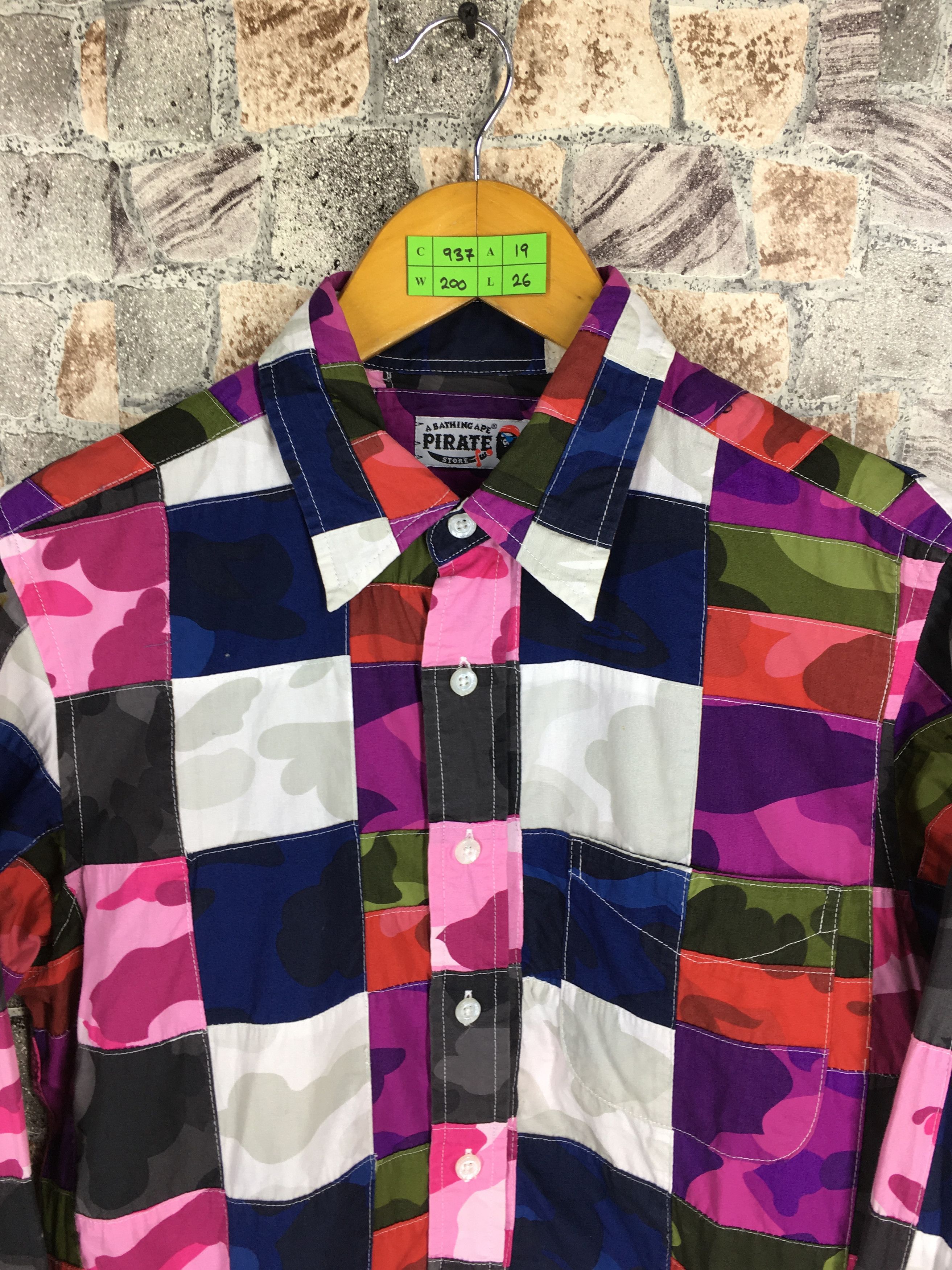 Bape A Bathing Ape Patchwork Colourful BAPE Oxfords Shirt Small Size US S / EU 44-46 / 1 - 2 Thumbnail