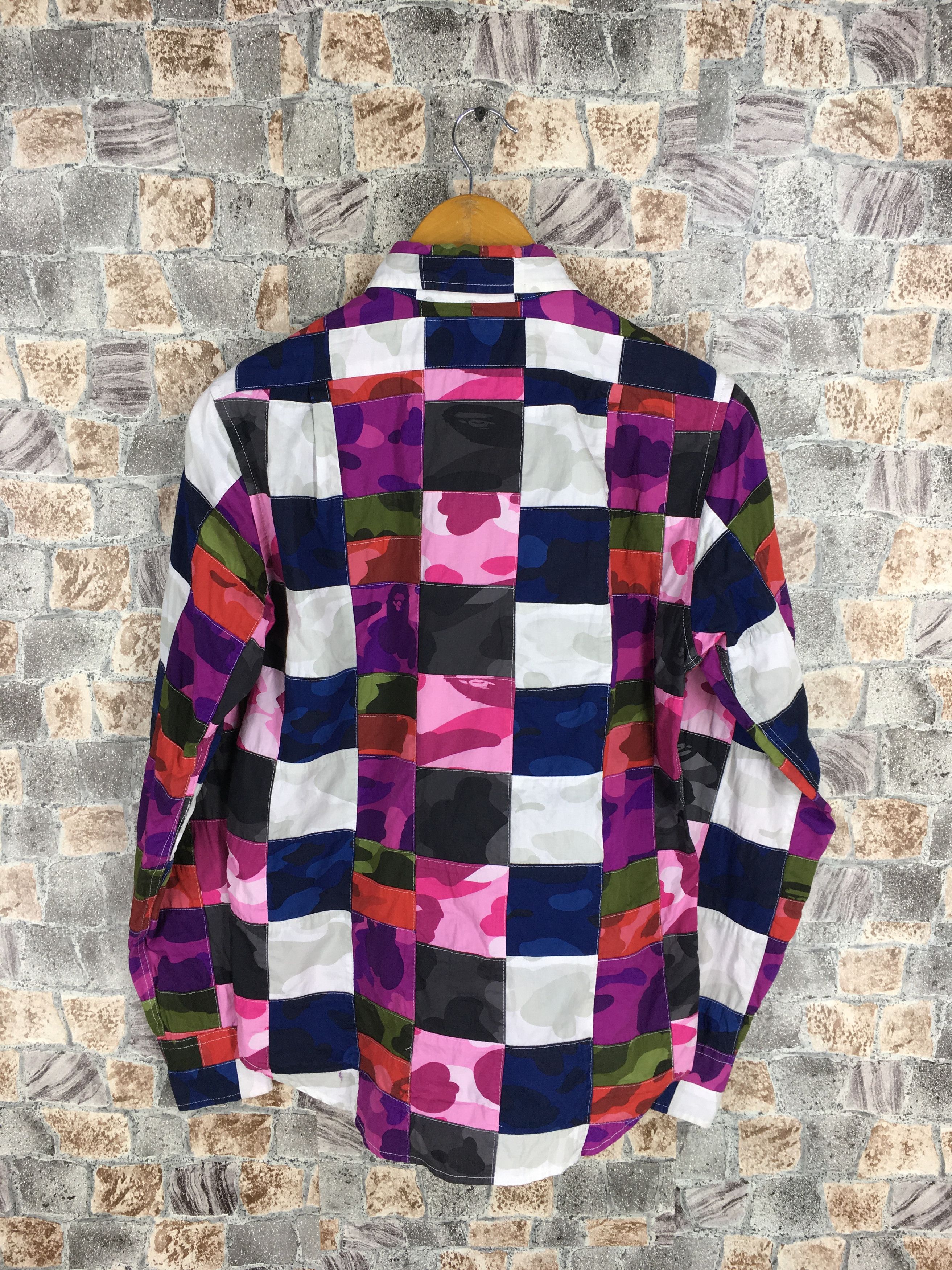 Bape A Bathing Ape Patchwork Colourful BAPE Oxfords Shirt Small Size US S / EU 44-46 / 1 - 7 Thumbnail