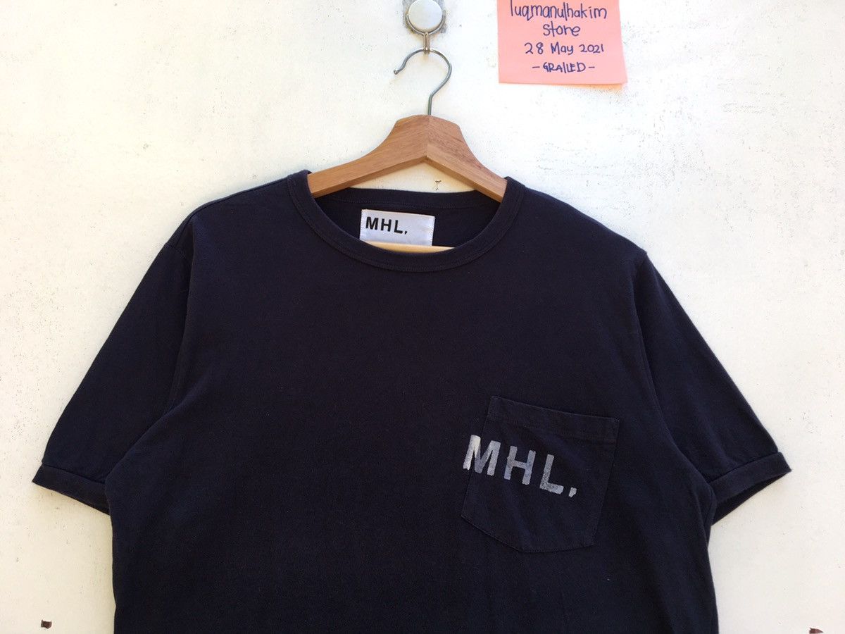 image of Margaret Howell Big Logo Pocket Tee in Blue, Men's (Size Medium)