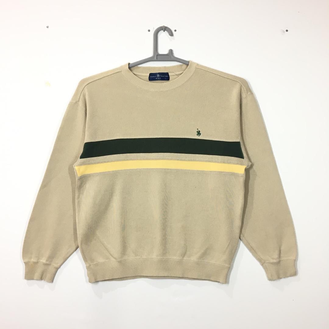 Vintage 90s Polo Smallpony Stripes Colourblok Sweatshirt