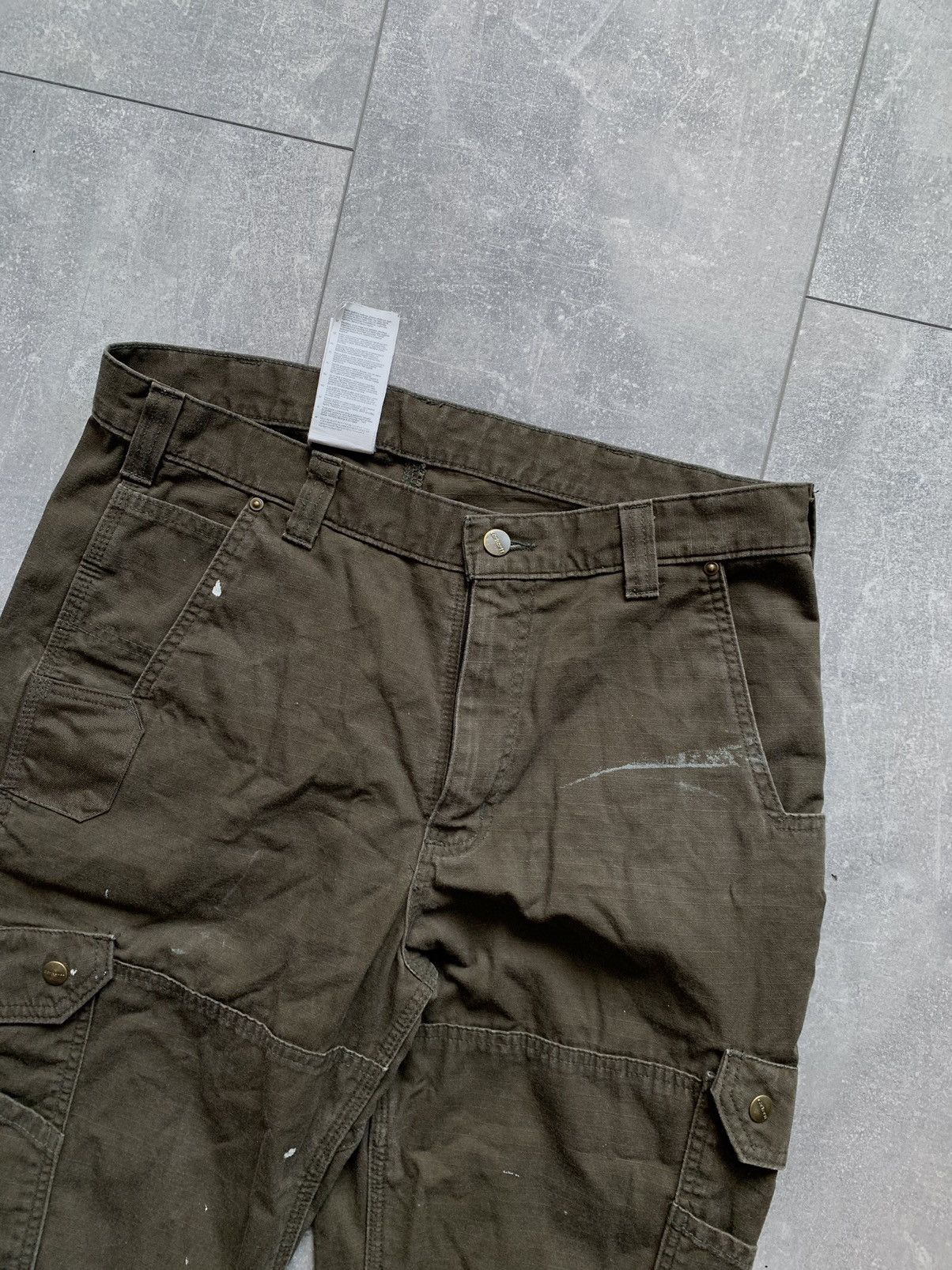 Carhartt × Carhartt Wip × Vintage Vintage carhartt wip double knee painted cargo pants 34 x 34 Size US 34 / EU 50 - 10 Thumbnail