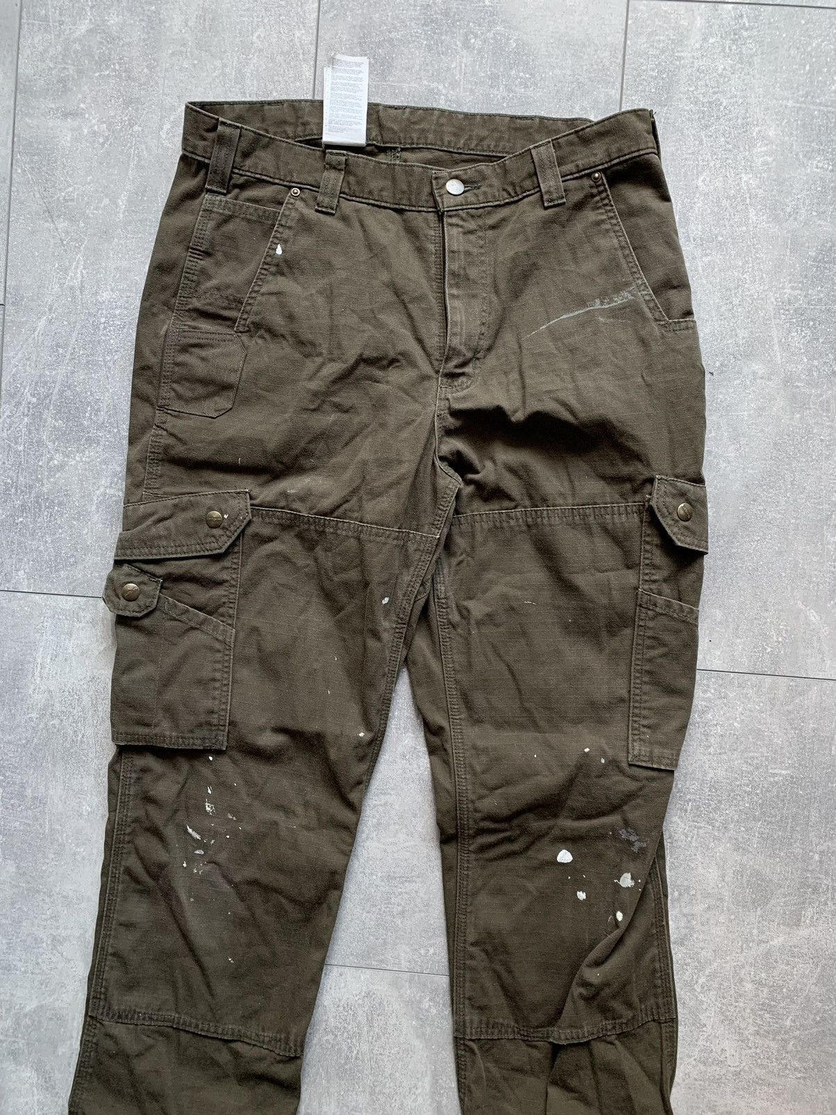 Carhartt × Carhartt Wip × Vintage Vintage carhartt wip double knee painted cargo pants 34 x 34 Size US 34 / EU 50 - 7 Thumbnail