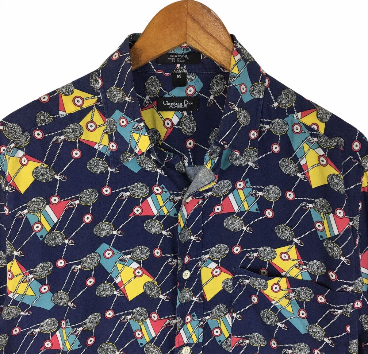 Christian Dior Monsieur × Vintage Pulley Overprint Rayon Shirt Christian Dior Monsieur Size US M / EU 48-50 / 2 - 2 Thumbnail