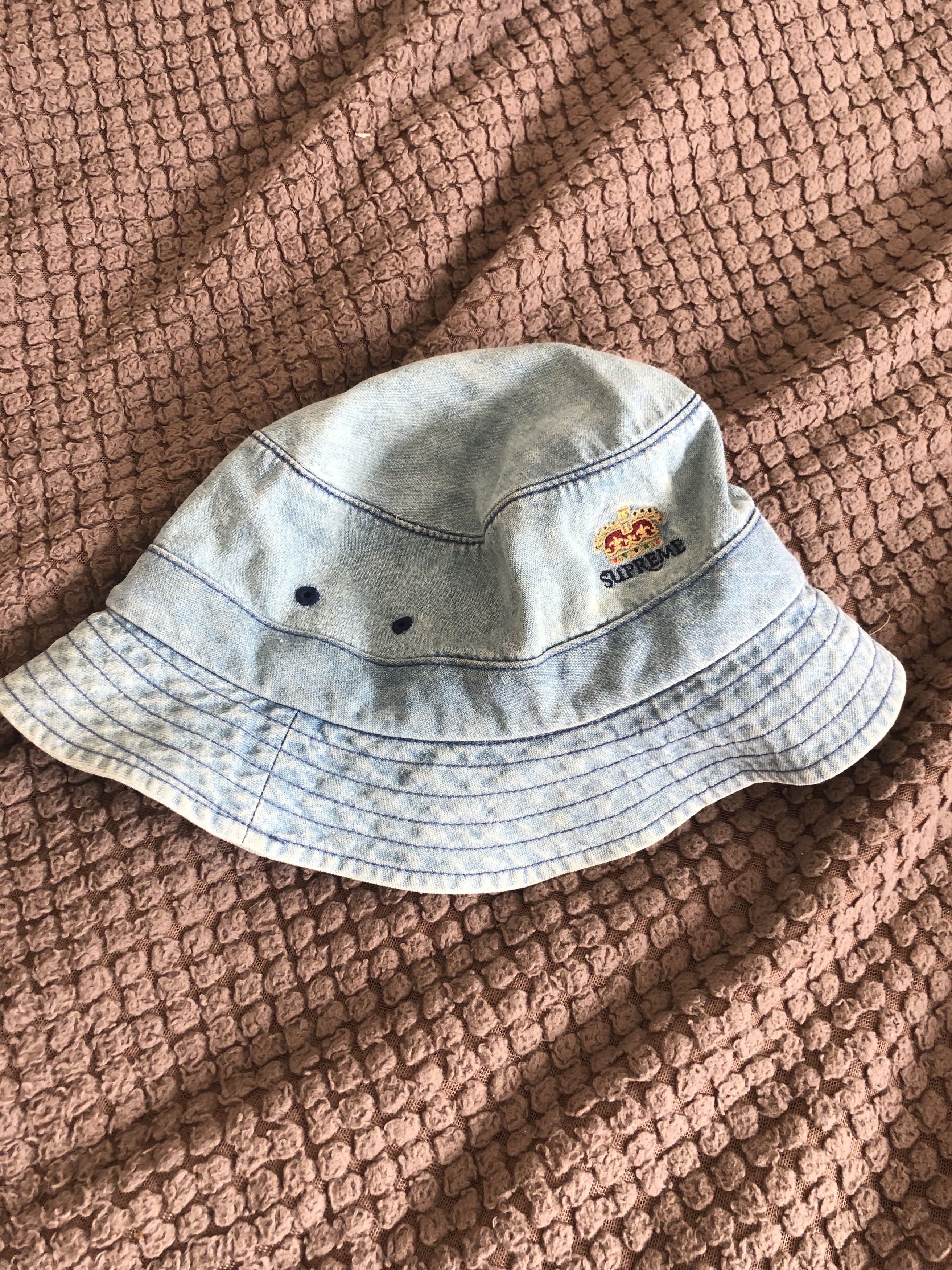 Supreme Supreme Outline Crusher Denim Bucket Hat S/M | Grailed