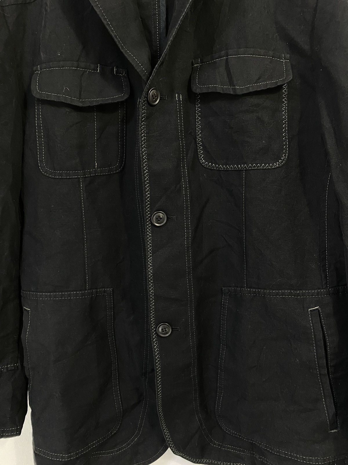 Lanvin Lanvin Linen Jacket 4 Pocket Design Made in Japan Size US M / EU 48-50 / 2 - 3 Thumbnail