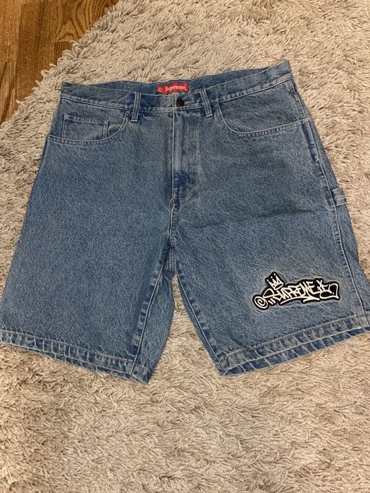 Supreme handstyle denim painter short blue | Grailed