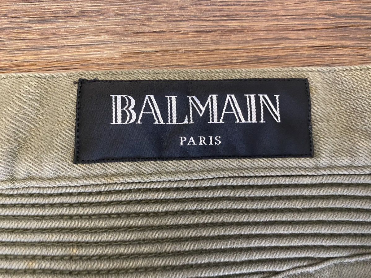 Balmain Olive Balmain Biker Jeans Size US 31 - 3 Thumbnail