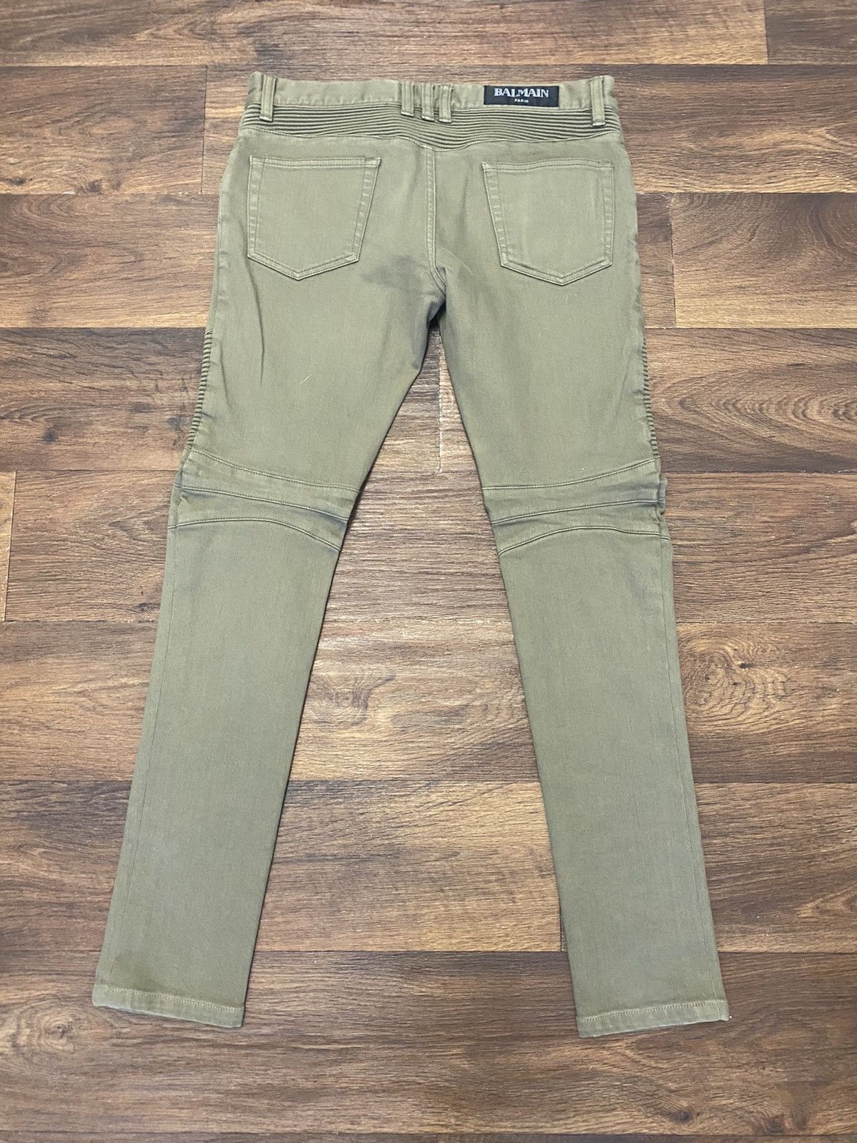 Balmain Olive Balmain Biker Jeans Size US 31 - 2 Thumbnail