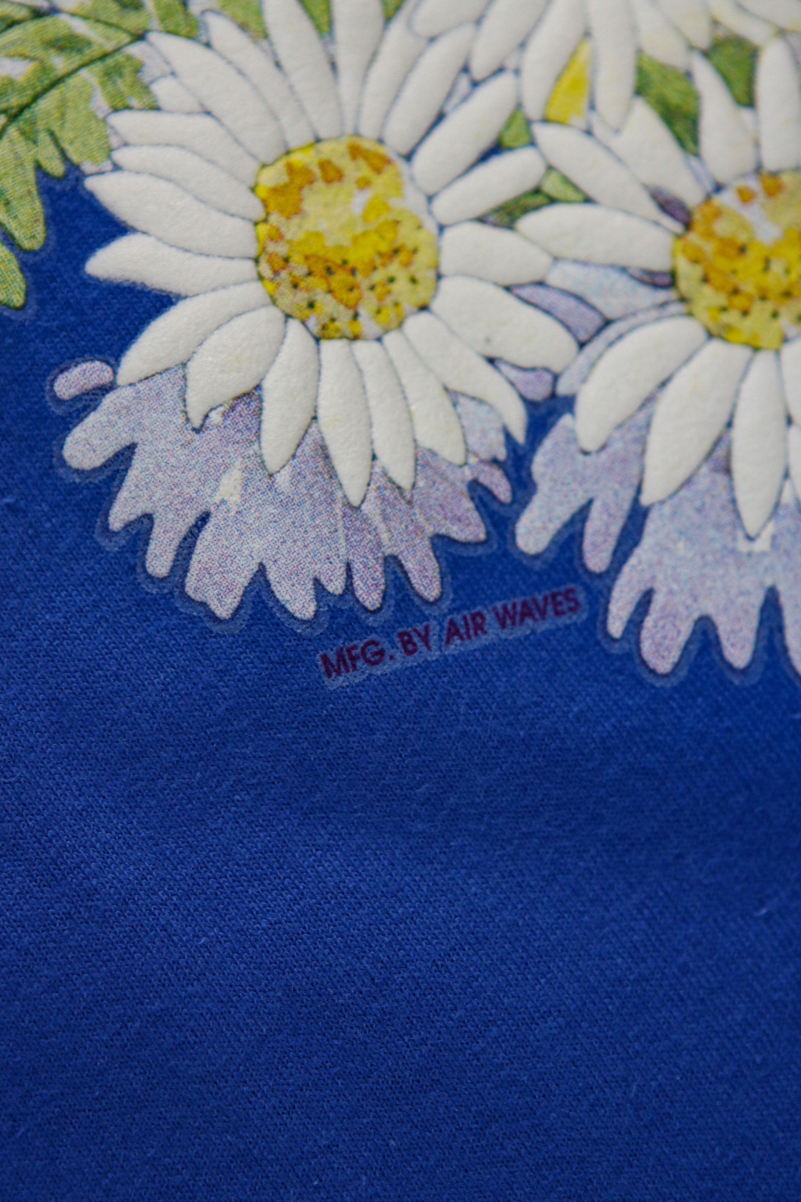 Vintage Screen Stars Blue Floral T Shirt Vintage Large