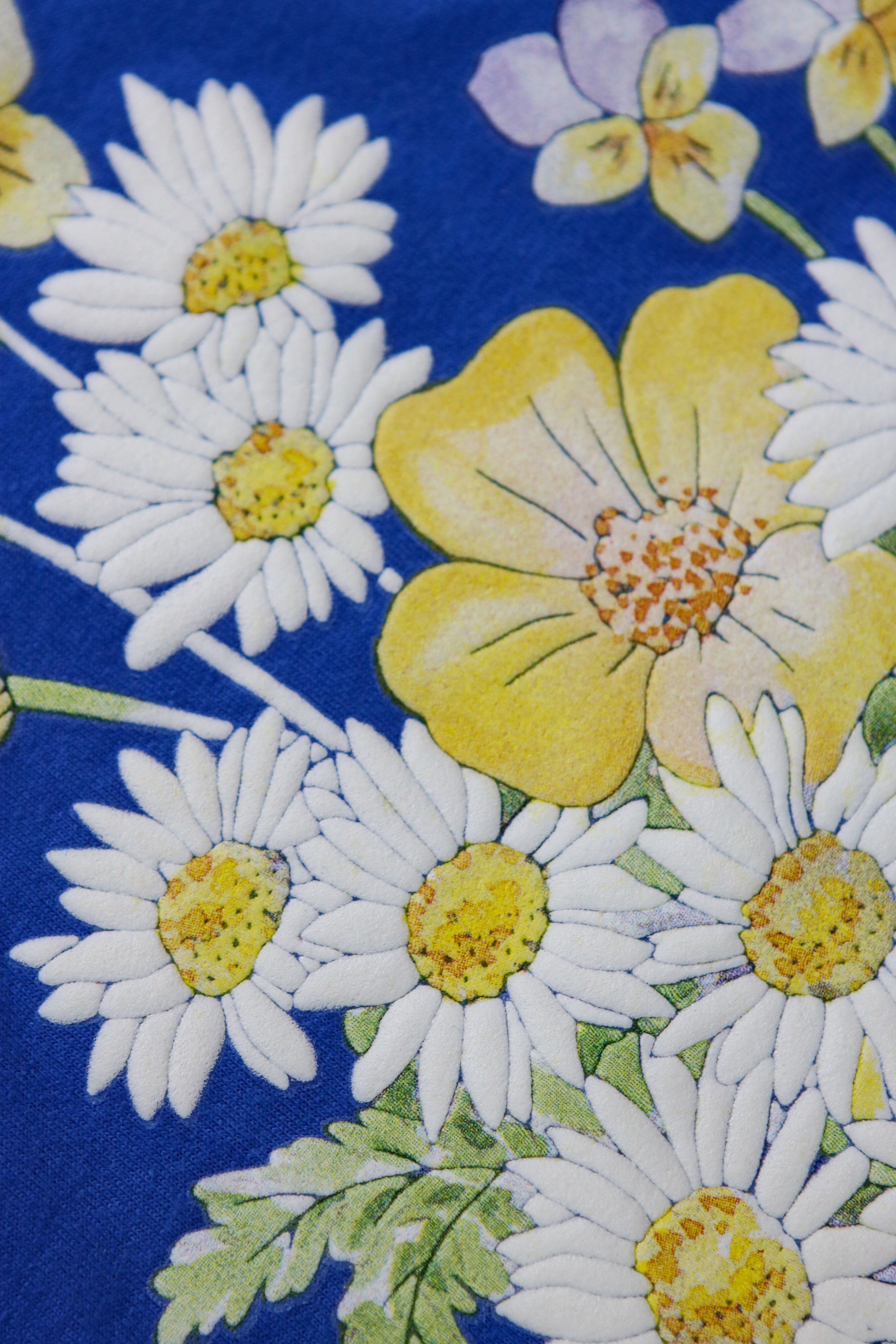 Vintage Screen Stars Blue Floral T Shirt Vintage Large